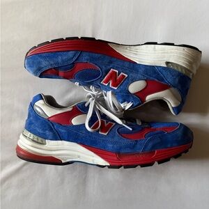 New Balance 992 Red and Blue Athletic Shoes